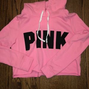 Pink cropped hoodie